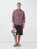 Men's Purple Regular Fit Textured Resort Wear Shirt