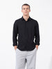 Men's Black Regular Fit Textured Resort Wear Shirt