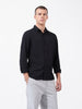 Men's Black Regular Fit Textured Resort Wear Shirt