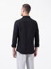 Men's Black Regular Fit Textured Resort Wear Shirt