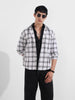 Men's White Relaxed Fit Checked Casual Shirt
