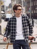 Men's Black Relaxed Fit Checkered Casual Shirt
