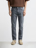 Men's Grey Slim Fit Solid Casual Jeans
