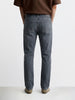 Men's Grey Slim Fit Solid Casual Jeans