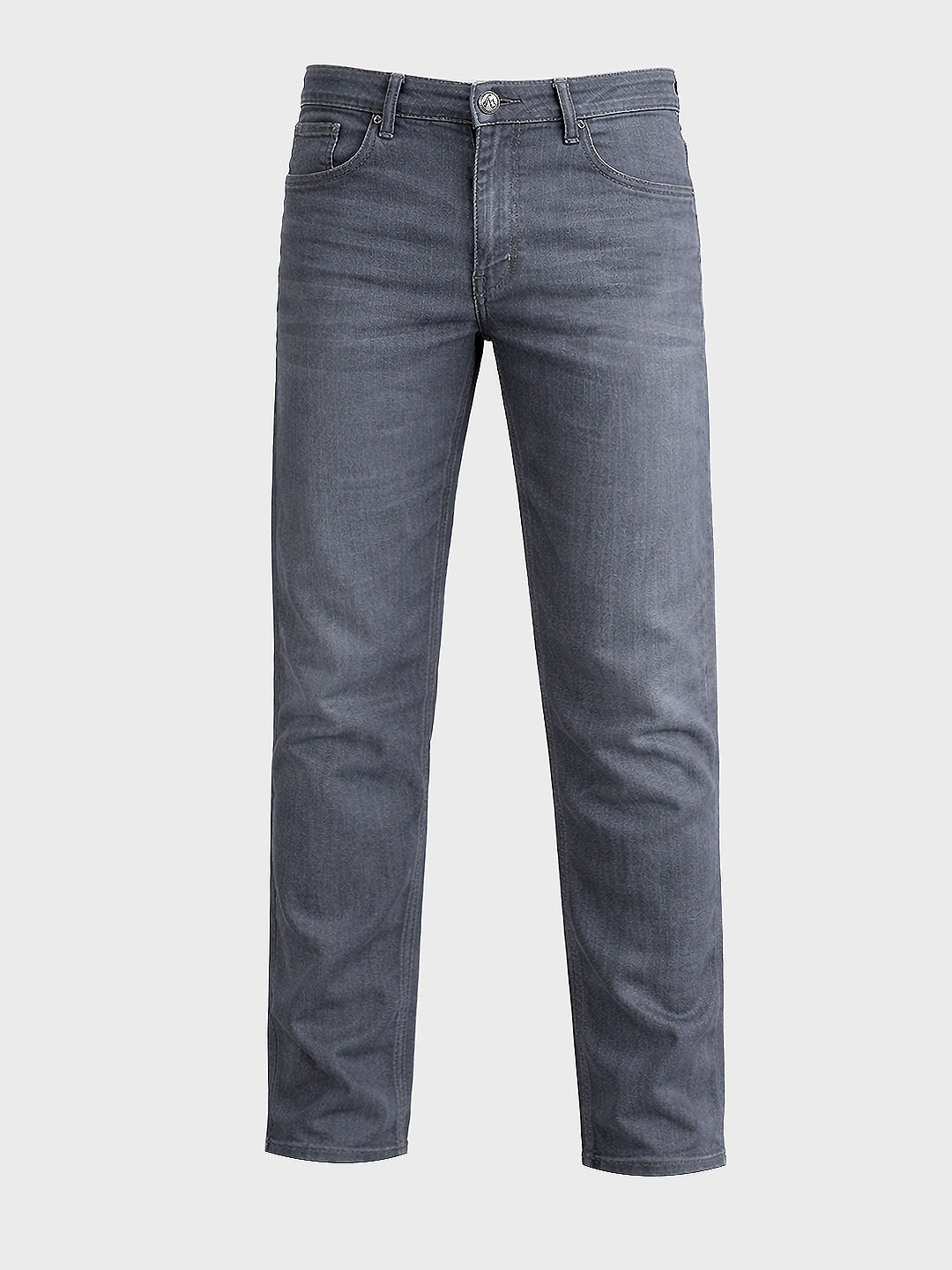 Men's Grey Slim Fit Solid Casual Jeans