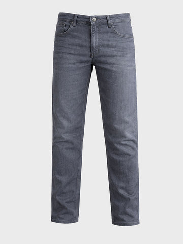 Men's Grey Slim Fit Solid Casual Jeans