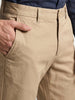 Men's Beige Slim Fit Solid Casual Chinos
