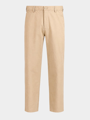 Men's Beige Slim Fit Solid Casual Chinos