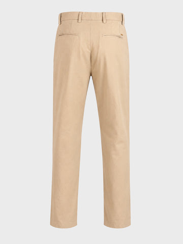 Men's Beige Slim Fit Solid Casual Chinos