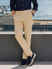 Men's Beige Slim Fit Solid Casual Chinos