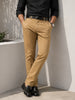 Men's Beige Slim Fit Solid Casual Chinos