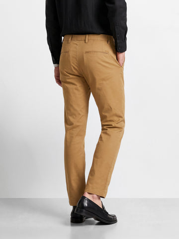 Men's Beige Slim Fit Solid Casual Chinos