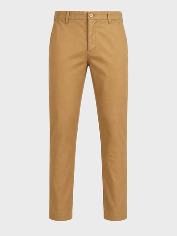 Men's Beige Slim Fit Solid Casual Chinos