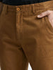 Men's Brown Slim Fit Solid Casual Chinos