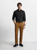 Men's Brown Slim Fit Solid Casual Chinos