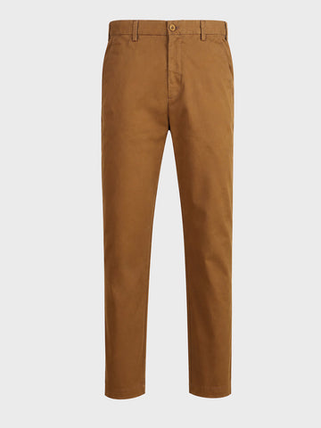 Men's Brown Slim Fit Solid Casual Chinos