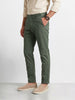 Men's Green Slim Fit Solid Casual Chinos