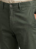 Men's Green Slim Fit Solid Casual Chinos