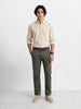 Men's Green Slim Fit Solid Casual Chinos