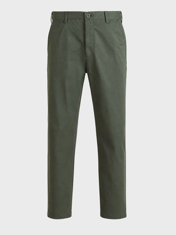 Men's Green Slim Fit Solid Casual Chinos