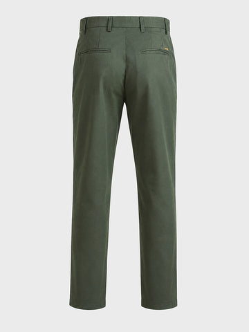 Men's Green Slim Fit Solid Casual Chinos