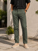 Men's Green Slim Fit Solid Casual Chinos