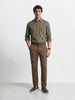 Men's Brown Slim Fit Solid Casual Chinos