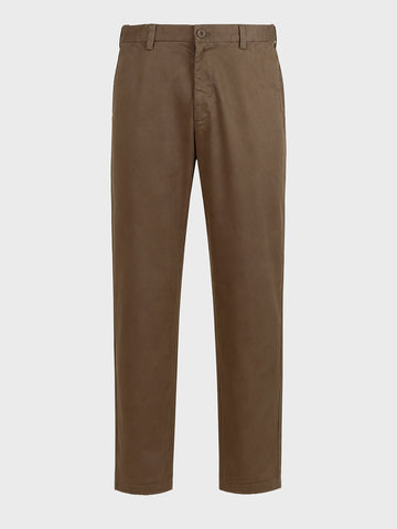 Men's Brown Slim Fit Solid Casual Chinos