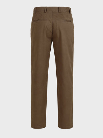 Men's Brown Slim Fit Solid Casual Chinos