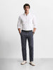 Men's Grey Slim Fit Solid Casual Chinos