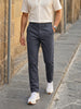Men's Grey Slim Fit Solid Casual Chinos