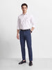 Men's Navy Blue Slim Fit Solid Casual Chinos