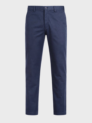 Men's Navy Blue Slim Fit Solid Casual Chinos