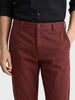 Men's Maroon Slim Fit Solid Casual Chinos