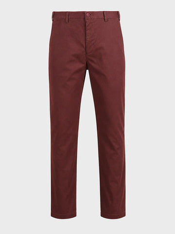 Men's Maroon Slim Fit Solid Casual Chinos