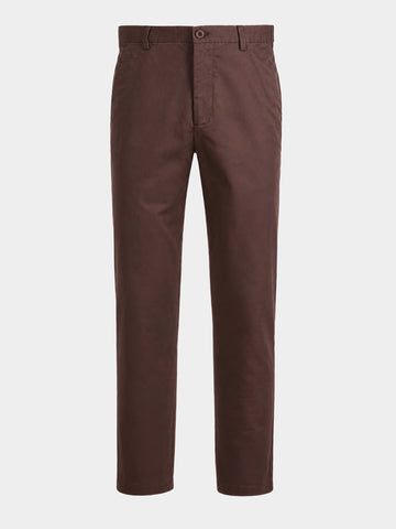 Men's Brown Slim Fit Solid Casual Chinos