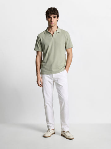 Men's White Regular Fit Solid Casual Chinos