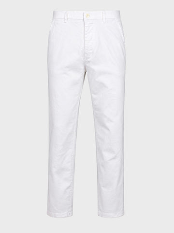 Men's White Regular Fit Solid Casual Chinos