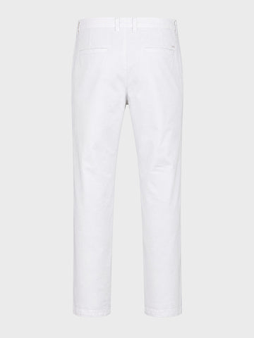 Men's White Regular Fit Solid Casual Chinos