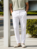 Men's White Regular Fit Solid Casual Chinos