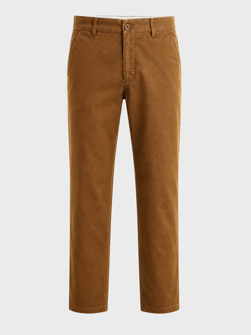Men's Brown Regular Fit Solid Casual Chinos