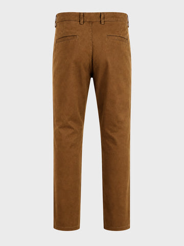 Men's Brown Regular Fit Solid Casual Chinos
