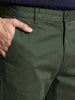Men's Green Regular Fit Solid Casual Chinos