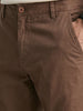 Men's Brown Regular Fit Solid Casual Chinos