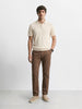 Men's Brown Regular Fit Solid Casual Chinos
