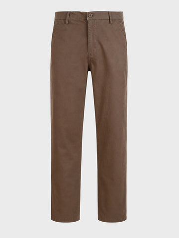 Men's Brown Regular Fit Solid Casual Chinos
