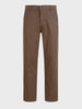 Men's Brown Regular Fit Solid Casual Chinos
