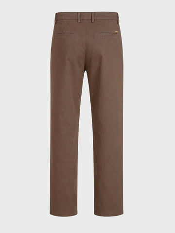 Men's Brown Regular Fit Solid Casual Chinos
