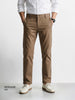 Men's Khaki Regular Fit Solid Casual Chinos