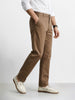 Men's Khaki Regular Fit Solid Casual Chinos